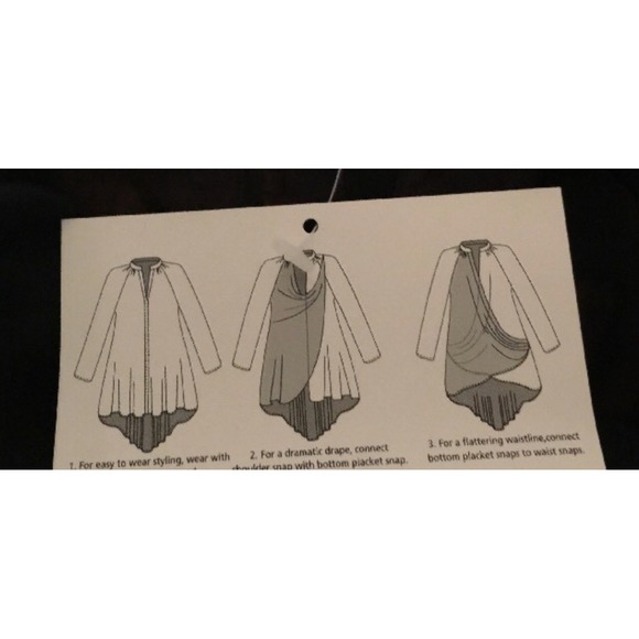 Soft Surroundings Black Floral Burnout Sheer‎ Tunic Blouse Top M - Picture 6 of 7